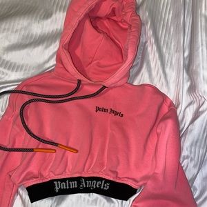 PALM ANGELS Logo Cropped Hoodie